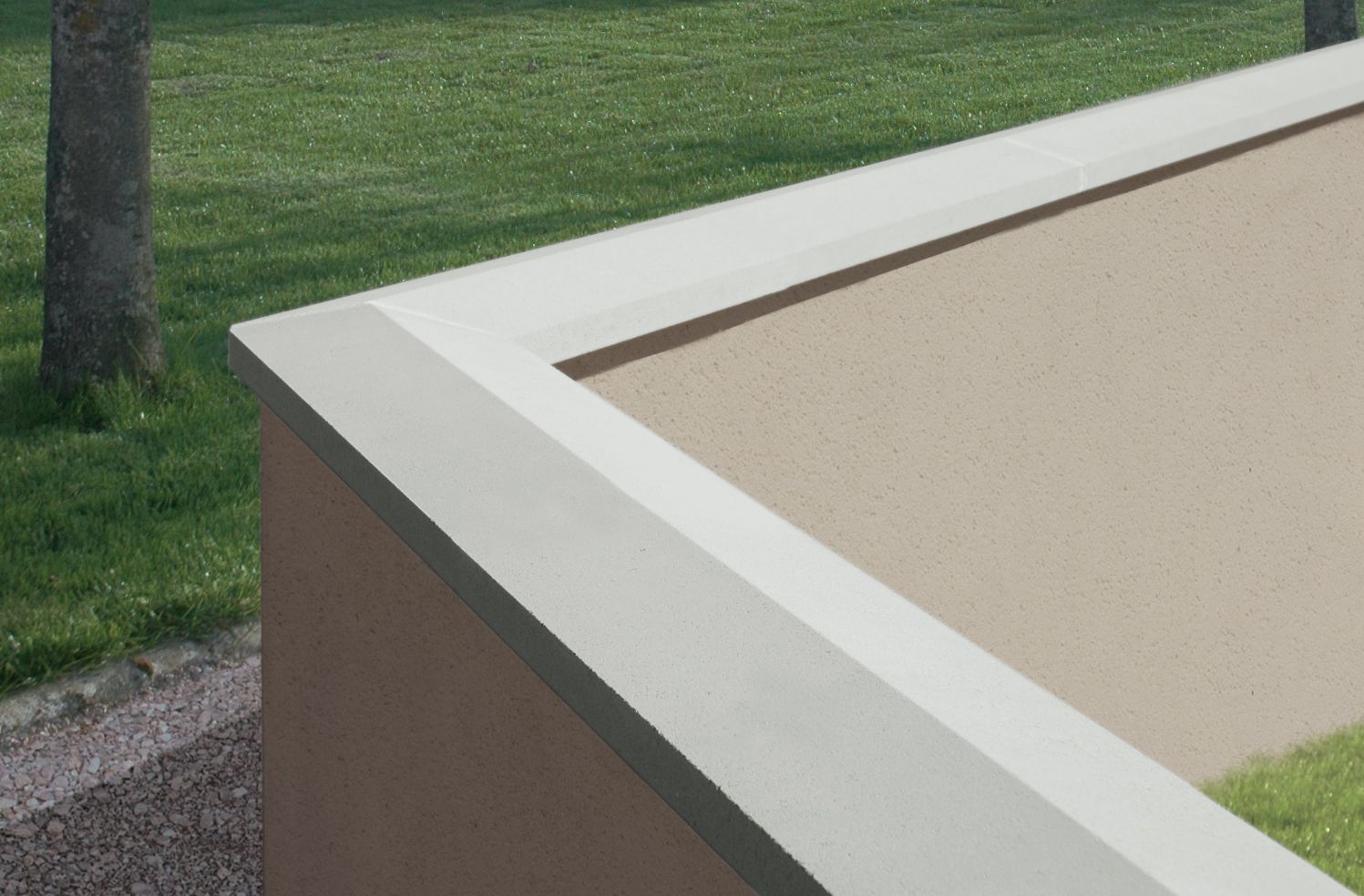 chaperon de mur 2 pentes blanc - longueur 1m - PIERTEC